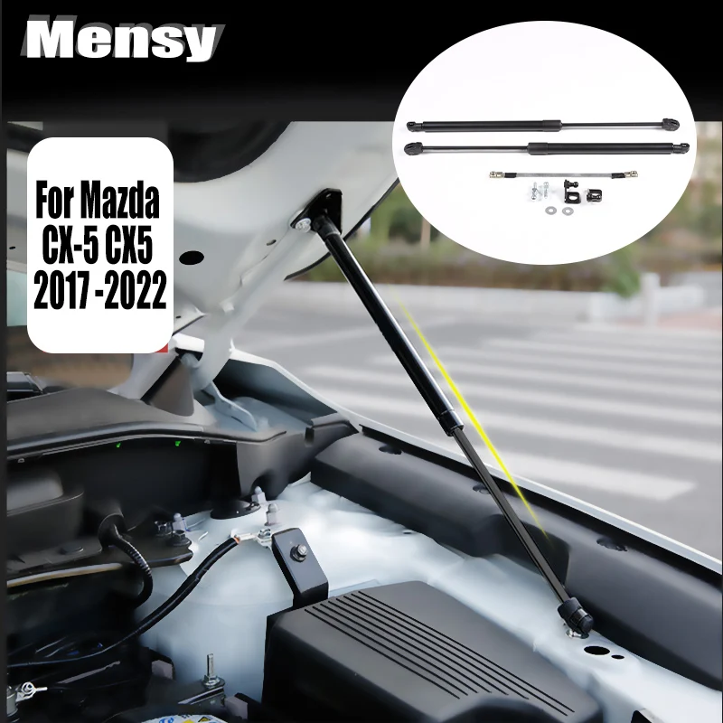 車のフロントボンネットフードエンジンカバー、リフトサポート、油圧ロッド、ガスストラット、マツダcx-5-2017-2018-2019-2020-2021-2022