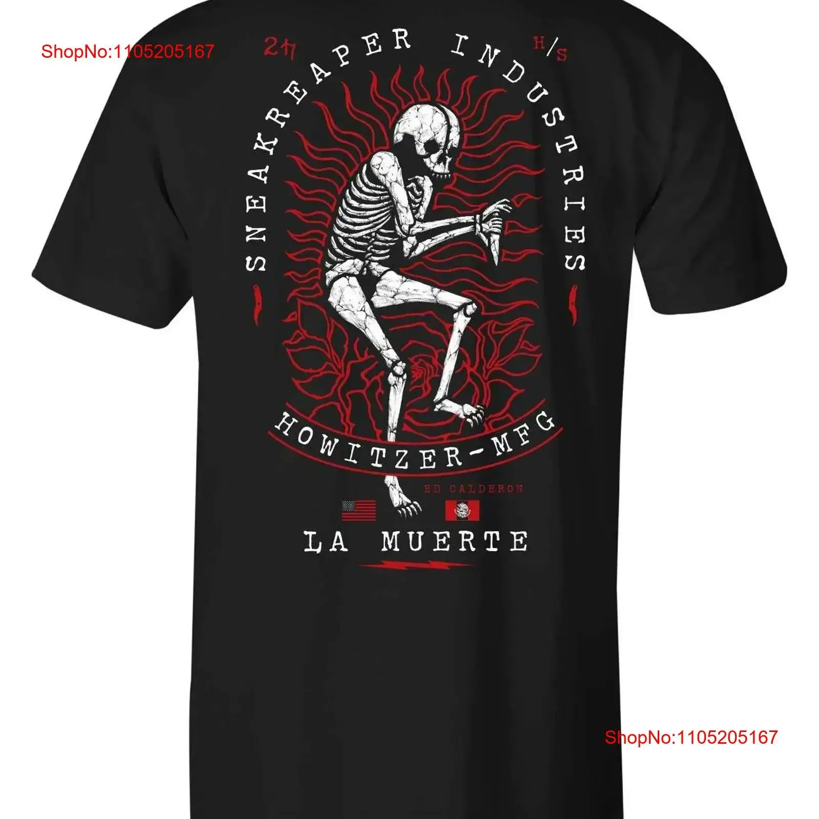 Haubitze-Stil Herren-T-Shirt Sneakreaper Industries Military Grunt MFG Vintage Washed Casual Leicht Top für den Alltag