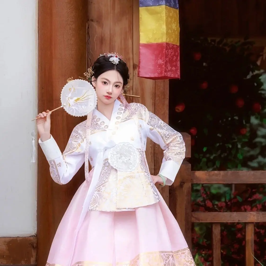 Women Princess Palace Costume Korean Ethnic Wedding Summer Dress Hanbok Set Korean Traditional dress pink dress
