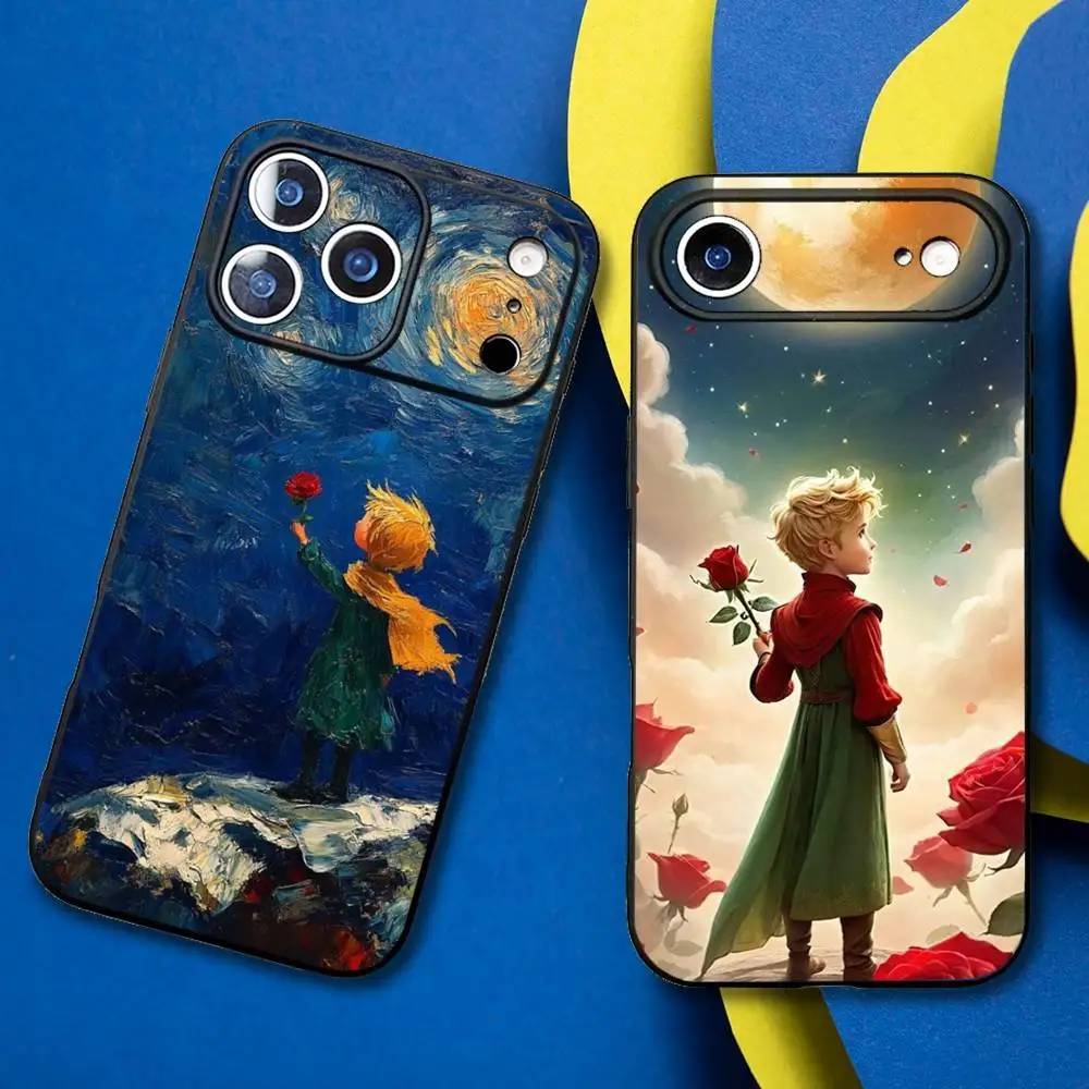 

Oil Painting The Little Prince Phone Case For iPhone17,16,15,14,13,12,11 Plus,Pro Max Soft Black Cover