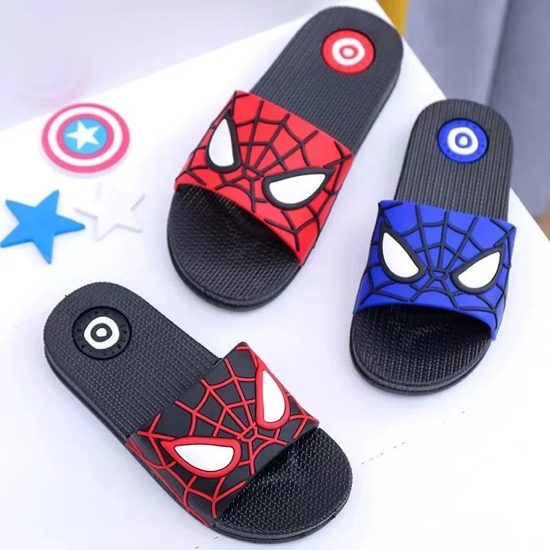 New Summer Children Cartoon Spiderman Print Baby Shoes Slippers For Girls Boys Kids Anti Skid Slipper Beach Shoes Flip Flops