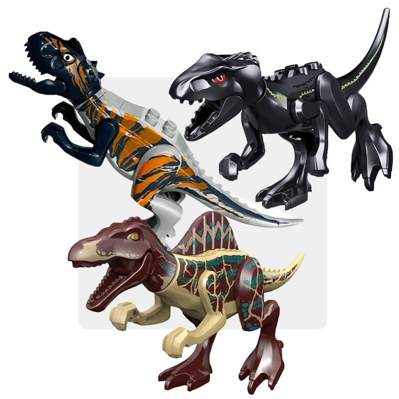 Cool Jurassic Dinosaurussen Wereld Velociraptor Triceratops Indominus T-Rex Model Monteren Bouwstenen Speelgoed Voor Kinderen Jongen Gift
