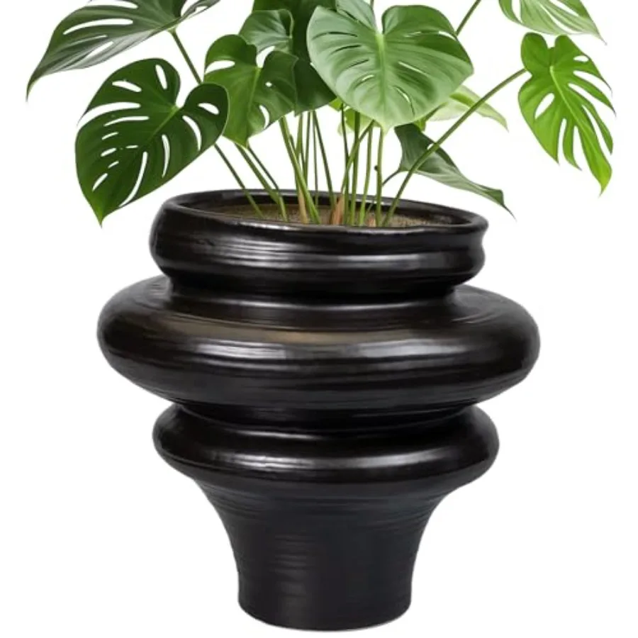 

Ceramic Plant Pots 11 Inch - Bonsai Planters for Indoor Plants Outdoor Plants Pot for Plant with Drainage Hole Decorative Flowe
