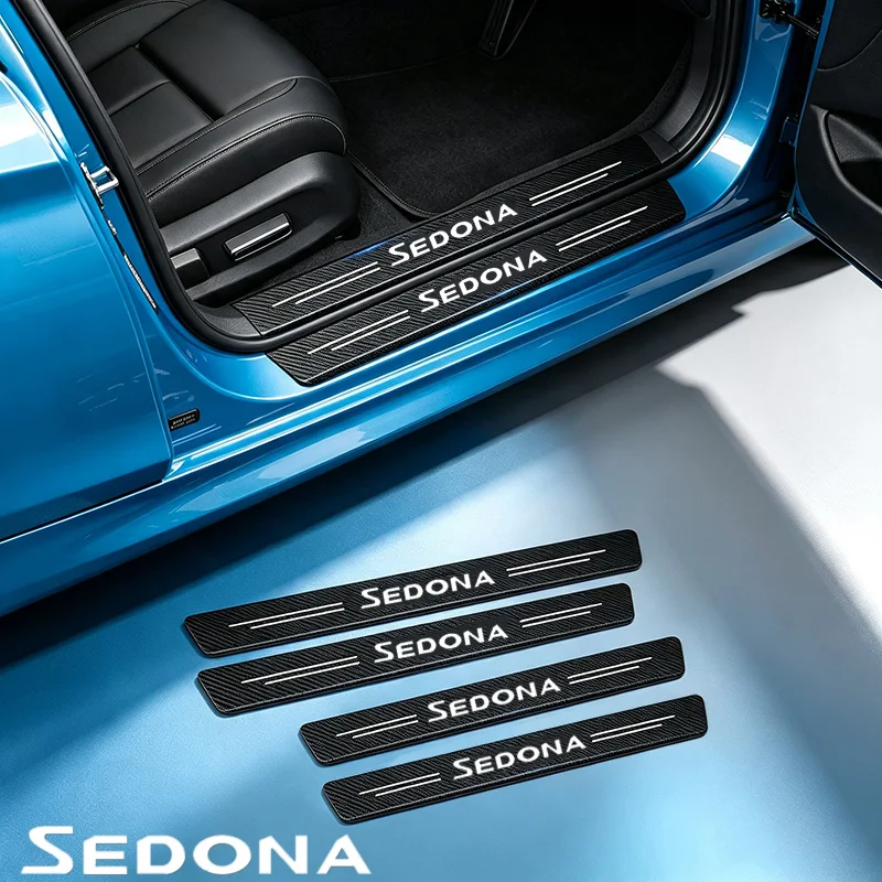 Car Threshold Anti-Scratch Stickers For KIA Sedona Emblem Auto Styling Rear Trunk Door Sill Protection Decals Accessories