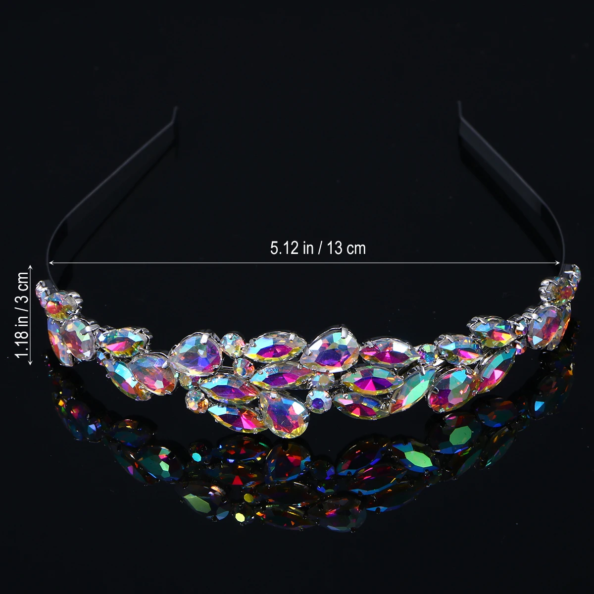 

Rhinestone Headband Colored Diamond Wedding Hairband Bridal Tiara Shining Decoration One Size Fits Most Prom Party Accessories