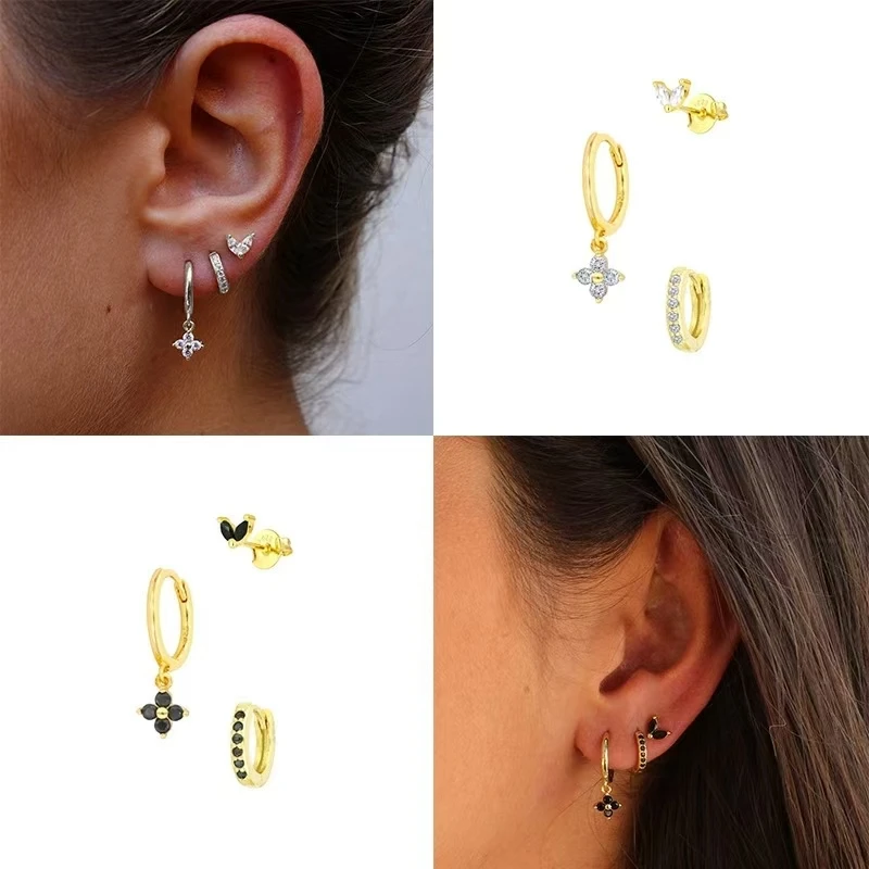 

Stainless Steel Hoop Piercing Earring For Women Zircon CZ Cartilage Piercing Helix Daith Conch Tragus Rook Lobe Ear Ring Jewelry