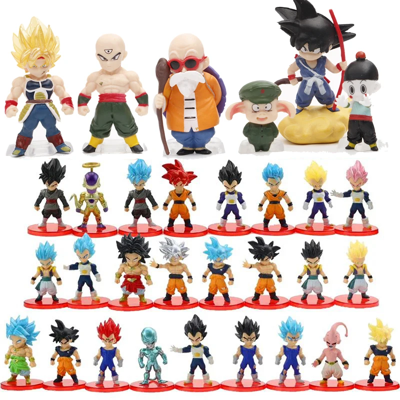 Figuras de acción de Dragon Ball Z, 6/8/16 piezas, Shenron, Son Goku, Vegeta, Trunks, Super Saiya, modelo de juguete de PVC