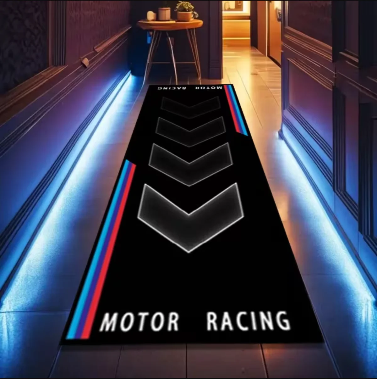 Hallway Runner Rug Racing Flag Theme Carpet Non-Slip Soft Easy To Clean Durable Car Modern Dynamic Decor Area Home Decor Mat