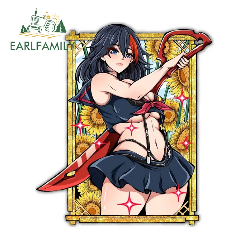 EARLFAMILY 13cm × 11.3cm Sweet Ryuuko Colorful Car Stickers Unique Delicate Design Decals Attractive Campervan Accessories