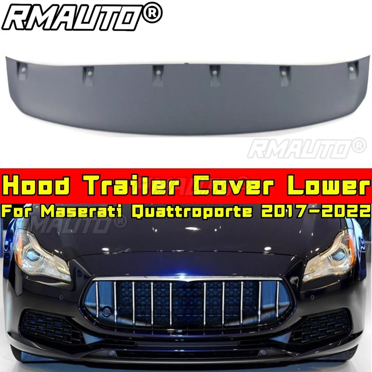 

For Maserati Quattroporte 2017-2022 Car Accessories Hood Trailer Cover Lower Spoiler Skid Plate Trailer Cover Tow Guard Board