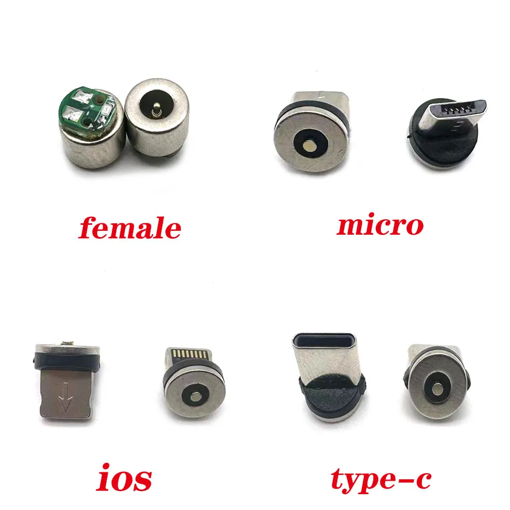 Magnetic Plug 2 Pin Magnetic Charging Cable Adapter Micro USB Type C Magnet Charge Connector Dust Plugs