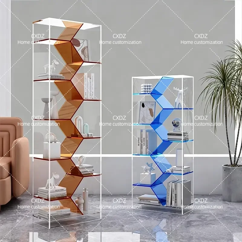 Acrylic Shelf Creative Irregular Art Display Bookshelf Modern Simple Storage Rack for Home Decor Wall Mount Floating Shelves