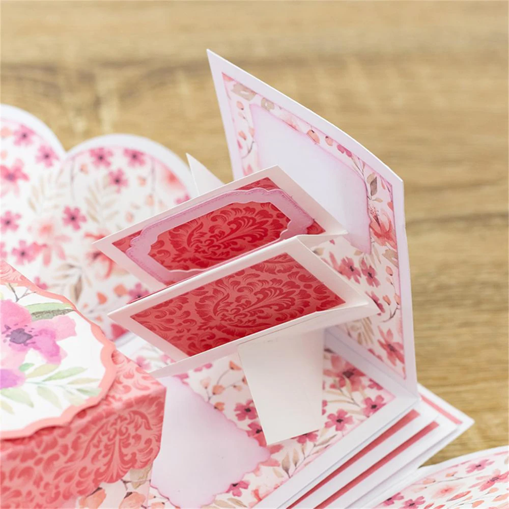 Exploding Box Twist Pop Slider Mechanism Metal Cutting Dies Confetti Box pop-up Confetti Cube Die Cuts For DIY Scrapbooking Deco