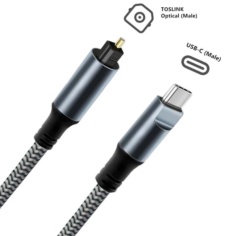 USB C to Optical Sound Adapter Type C to SPDIF Digital Converter Connector Cable 1.2M 1.8M 3M 4.5M For Computer Laptop