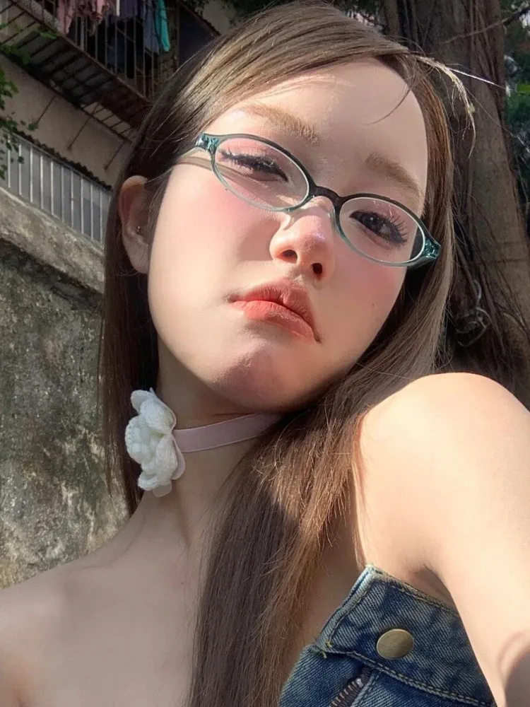 Neu eingetroffene ovale Brillen für Damen und Herren im Anime-Stil, PC-Rahmen-Brillen, Myopie-Brillen, einfache Brillen, Kurzsichtigkeits-Brillen -1,0 -2. – Detail 3