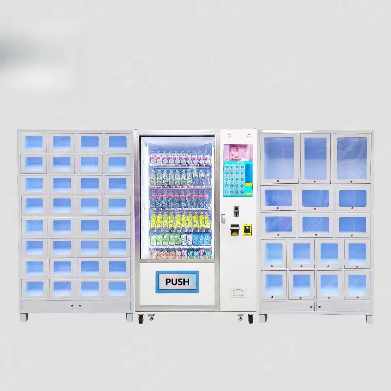 Low Maintenance Touch Screen Credit Card Reader Stainless Steel Smart Locker Vending Machine for Water Food Fresh Flowers