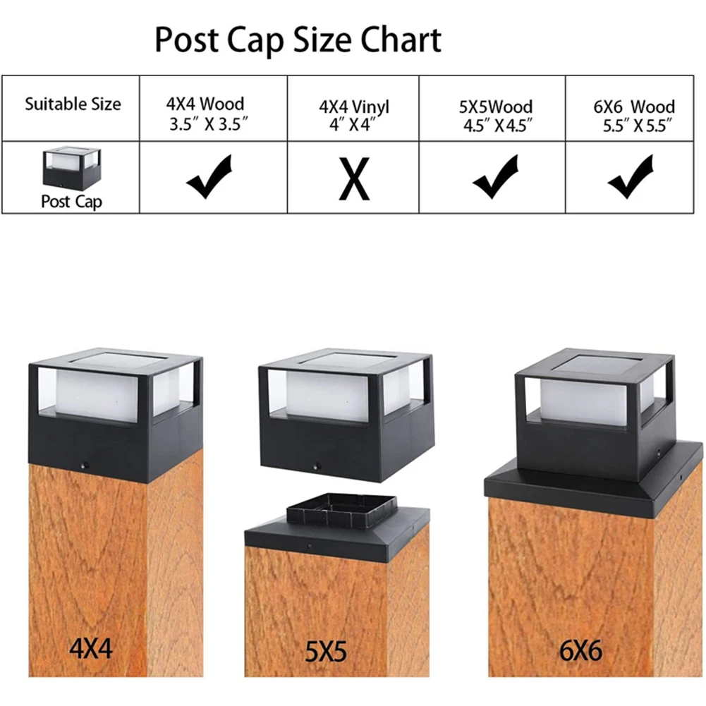 

Creative Solar Post Light Fence Light Outdoor Solar Lamp for Garden Decoration Gate Courtyard Cottage Solar Lamp