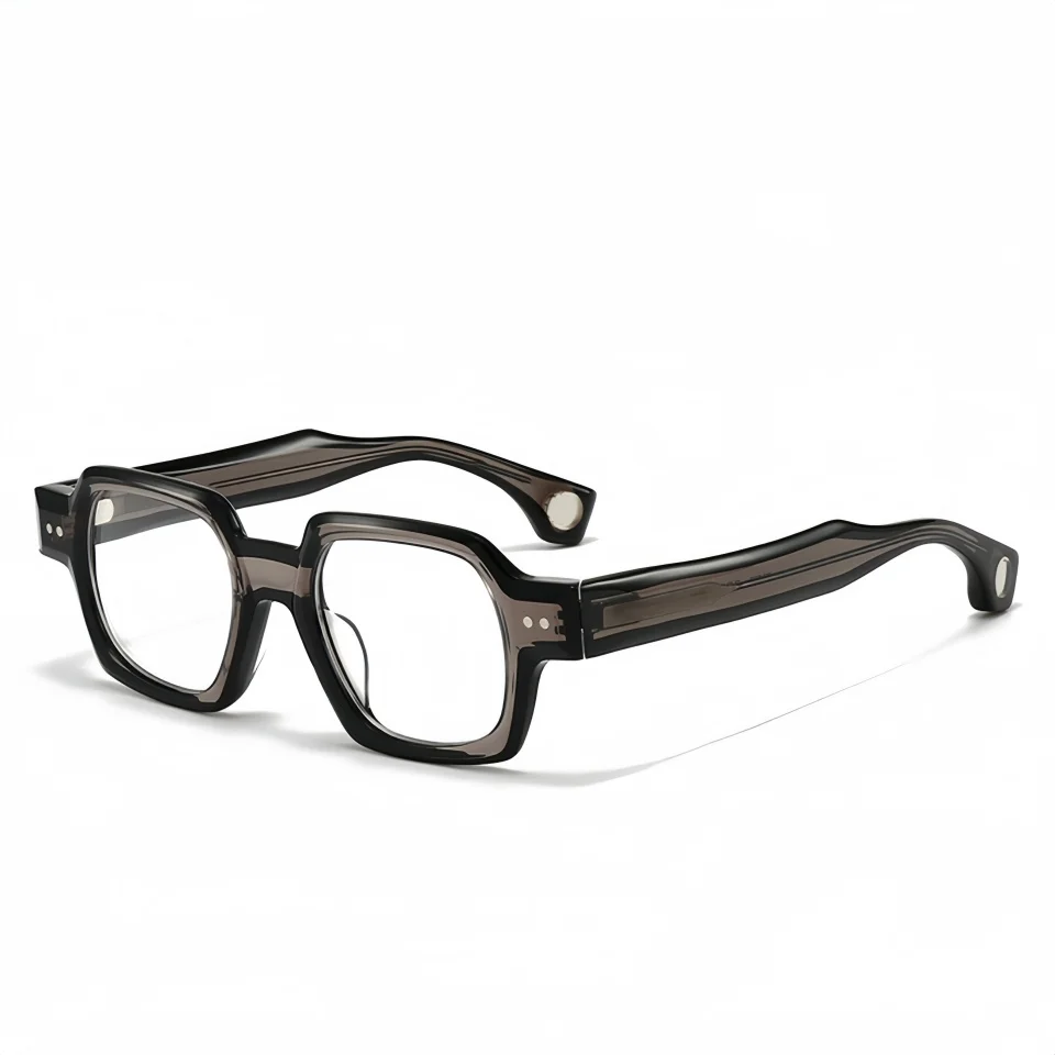 

Модный художественный дизайн, квадратная прозрачная оправа для очков из ацетата с покрытием по краям для мужчин и женщин, оптические очки для близорукости по рецепту