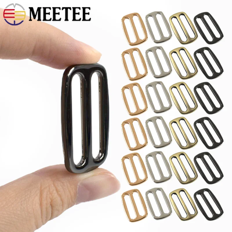 

10Pcs 12-50mm Metal Buckles Backpack Strap Tri-Glide Slider Clasp Webbing Adjust Loops Belt Sling Ring Hook DIY Bag Accessories