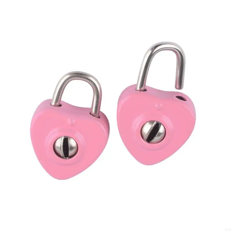 4XFD Mini Heart Practical Padlocks With for Key Jewelry Box Decor Padlock for Lovers