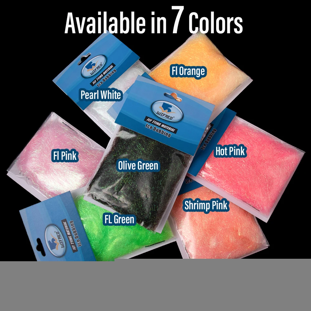 WIFREO 2g/bag UV Ice Dubbing Super Soft Texture add Sparkling Fibers Fine Mylar-type Synthetic Fly Tying Material