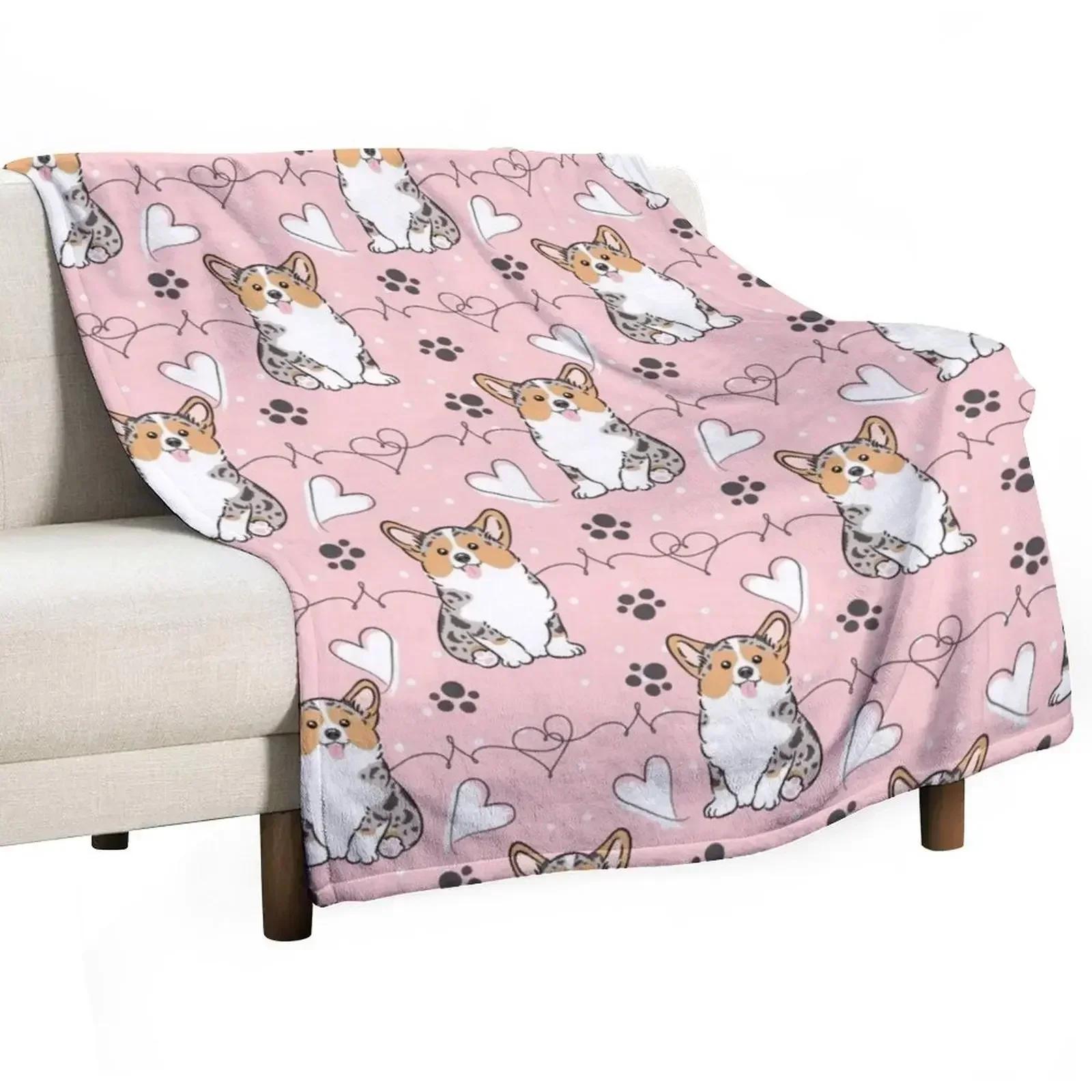 Love Corgi - Blue Merle 3 Throw Blanket Extra Large Throw Retros Heavy Decorative Throw Loose Flannels Blankets