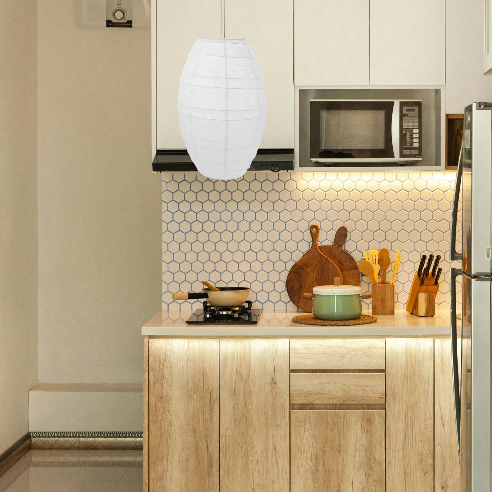 

Oval Paper Lantern Lampshade Handmade Foldable Hanging Pendant Lamp Shade White Ceiling Light Cover for Home Decor Shop Window