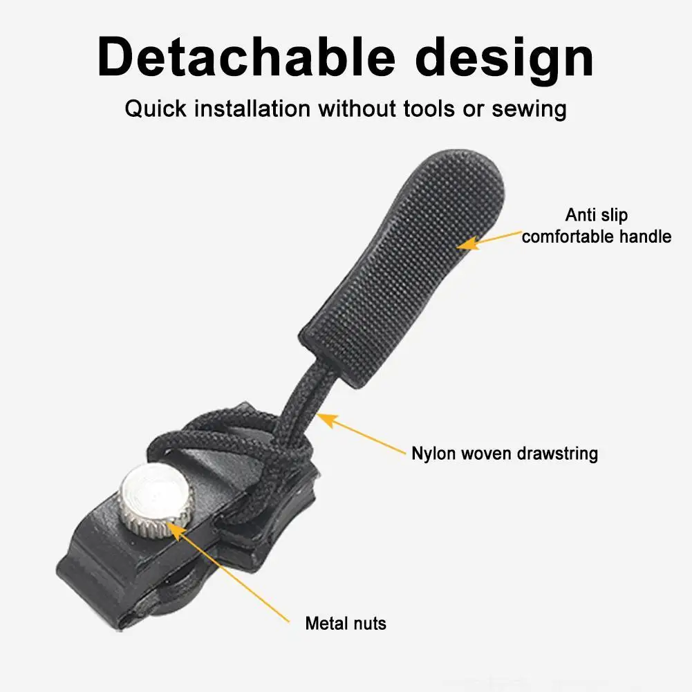 Universal Zipper Repair Kit Quick Instant Detachable Zipper Head Replacement Zipper Slider Pull for Jacket Coat Zippers Head