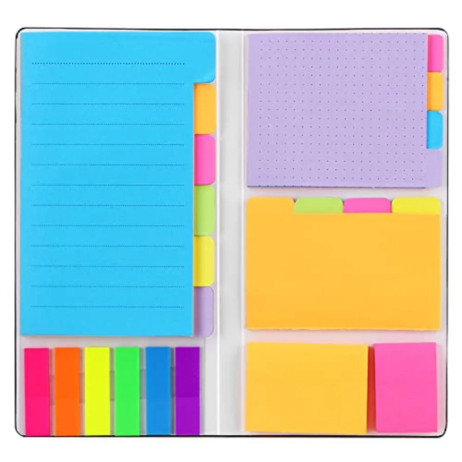 

Sticky Notes Set, Colored Divider Self-Stick Notes Pads Bundle, Prioritize with Color Coding, 60 Ruled 3.7x6,40 Dotted (3.7x3),