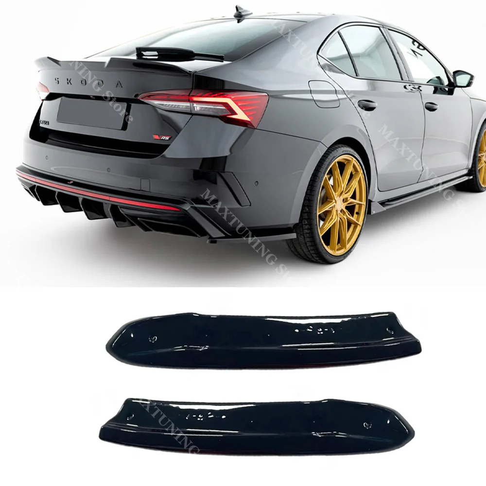 For Skoda Octavia IV MK4 RS/vRS Liftback Estate 2020-2024 Maxton Style ABS Rear Bumper Side Spoiler Splitter Canards Body Kits