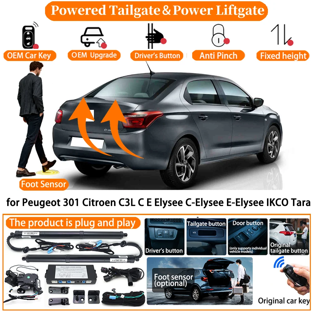 

Powered Tailgate for Peugeot 301 Citroen C3L C E Elysee C-Elysee E-Elysee IKCO Tara Auto Electric Power Tailgate Tail Gate Lift