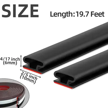 6M/1Roll Okenní prachotěsný zvukotěsný těsnicí pásek do ložnice 10*6mm samolepicí protikolizní zvuková izolace 10 nejlepší prodej těsnění dveří klimatizace - №6