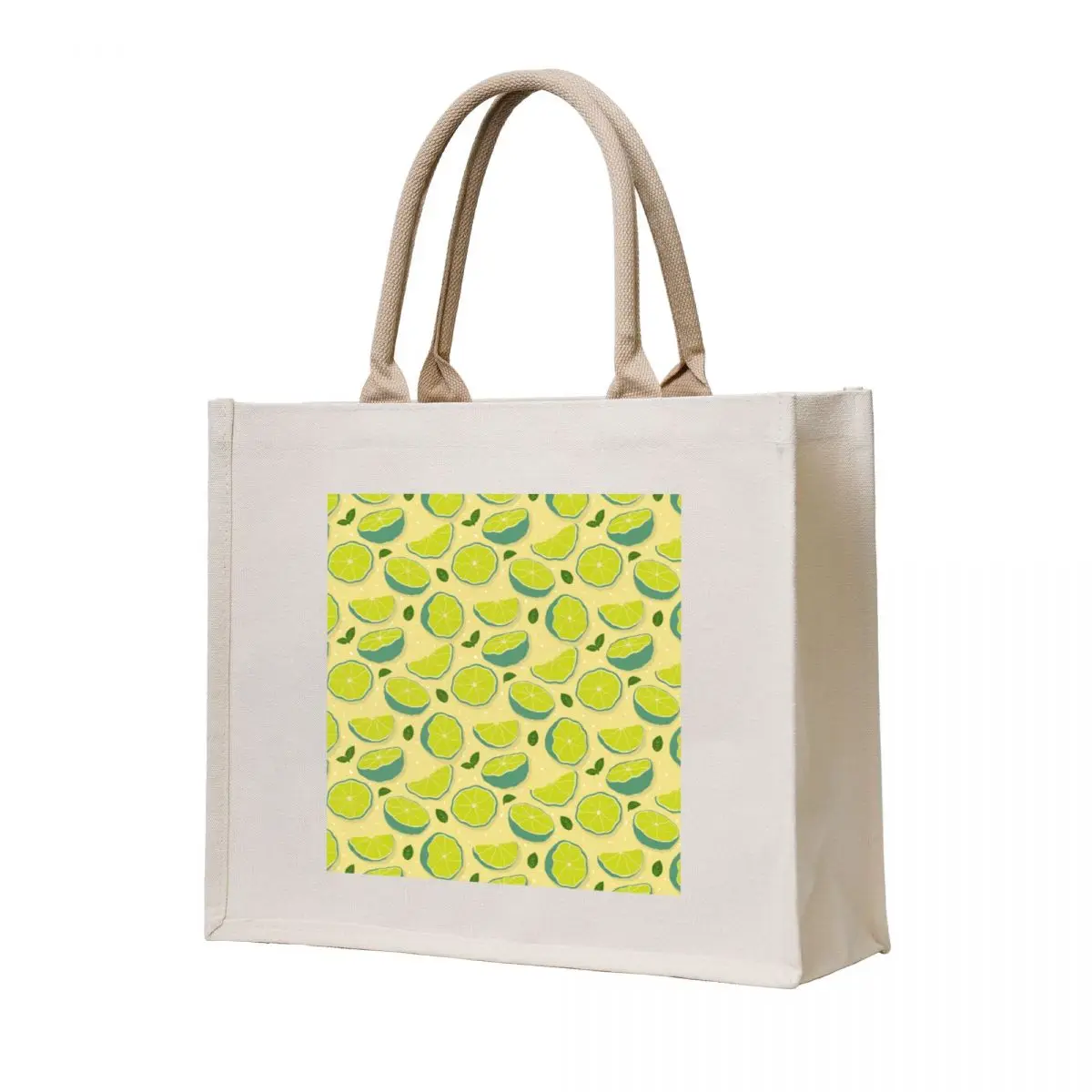 

Limes, Mint and Salt Pattern Tote Bag foldable reusable bag shopper bag women Canvas shoulder woman shopping