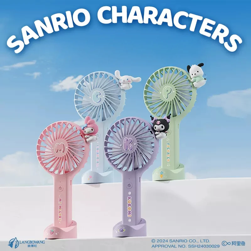 

Miniso Genuine Sanrio Handheld Small Fan Portable Office Silent Charging Fan Desktop Student Dormitory Cooling Cooling Fan