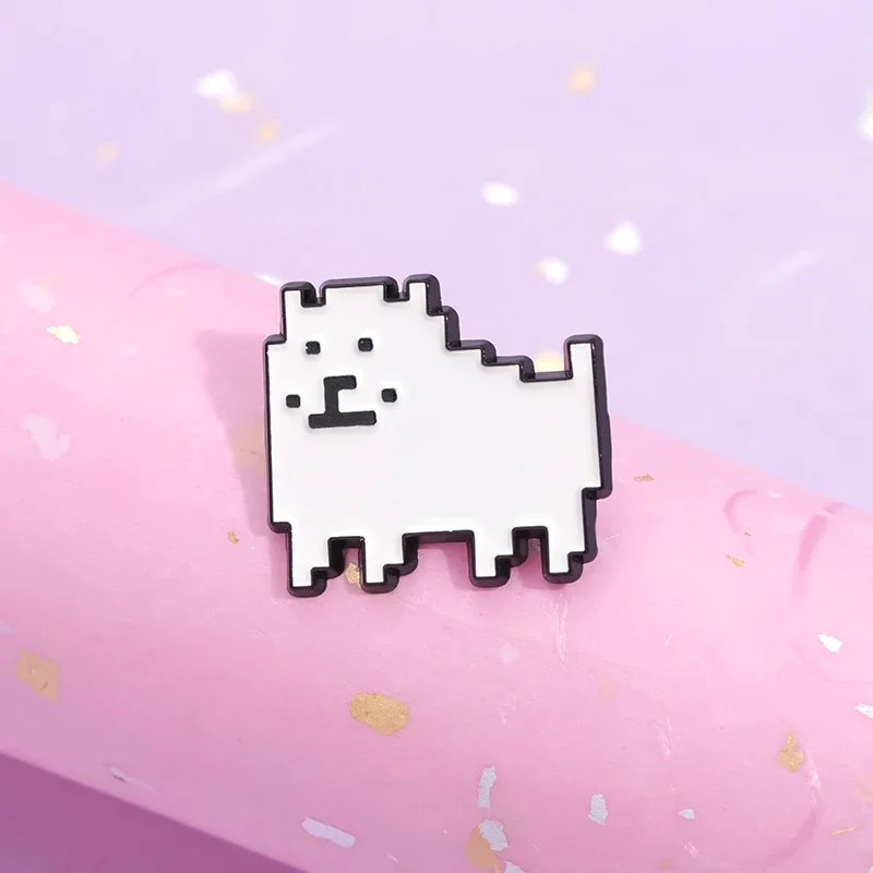 Game Pixel Art Cat Enamel Pins Custom Cartoon Animal Brooches Backpack Clothes Lapel Badge Funny Jewelry Gift for Kids Friends