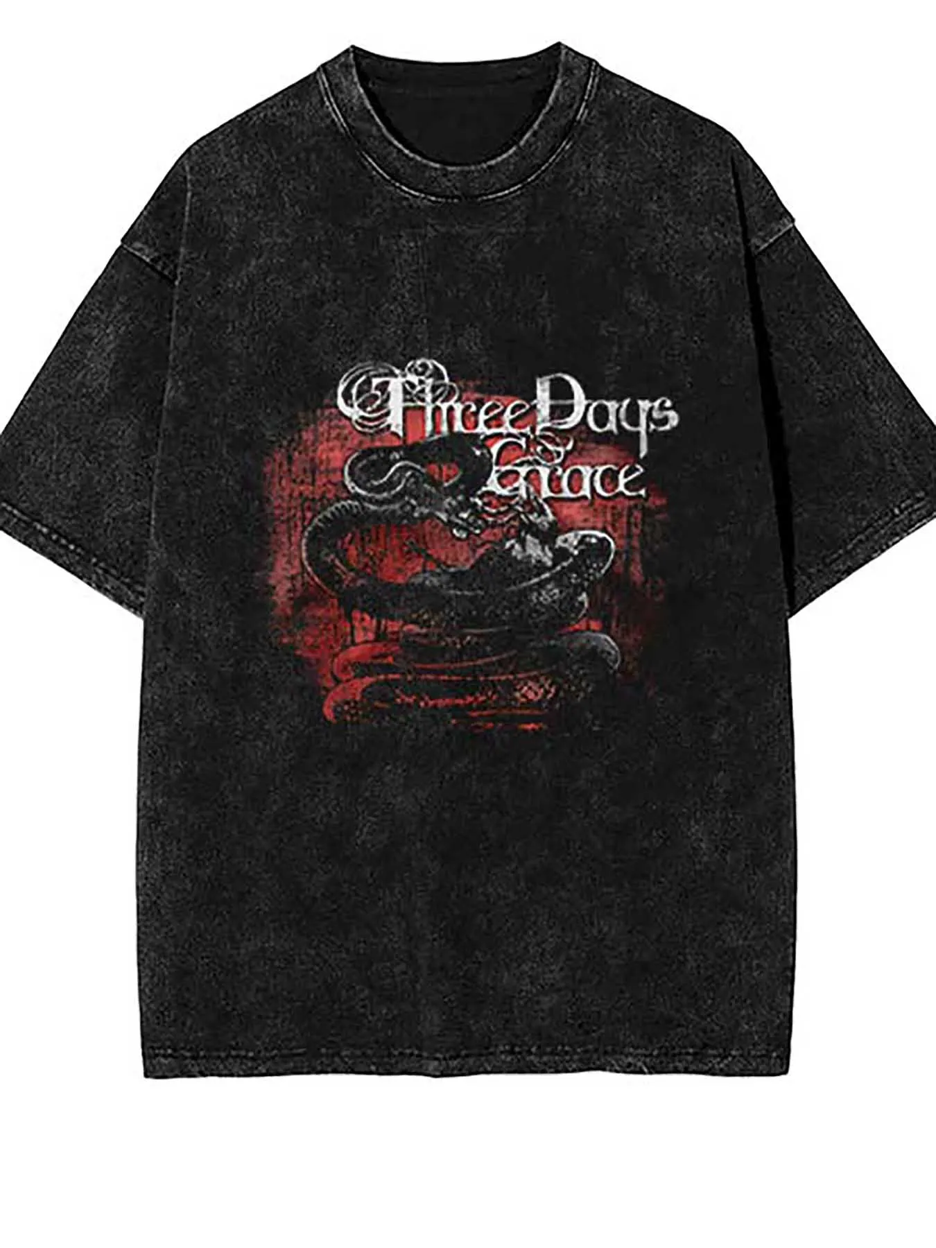 تي شيرت Grace Three Days - قميص ذو شريط معدني - أبدا متأخر جدًا، عتيق مغسول، سمك الباتيك المتعثر، مضحك #1