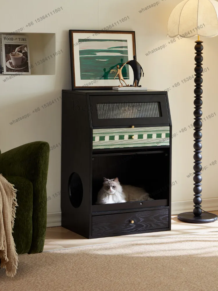 HOT Vintage Pet Storage Locker Living Room Cat Multifunctional Cat Coffee Cabinet