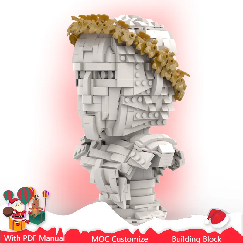 

971 MOC шт. знаменитый персонаж, мраморный бюст, индивидуальные строительные блоки, модель, креативная сборка, кирпичи, дисплей, игрушки, детские рождественские подарки