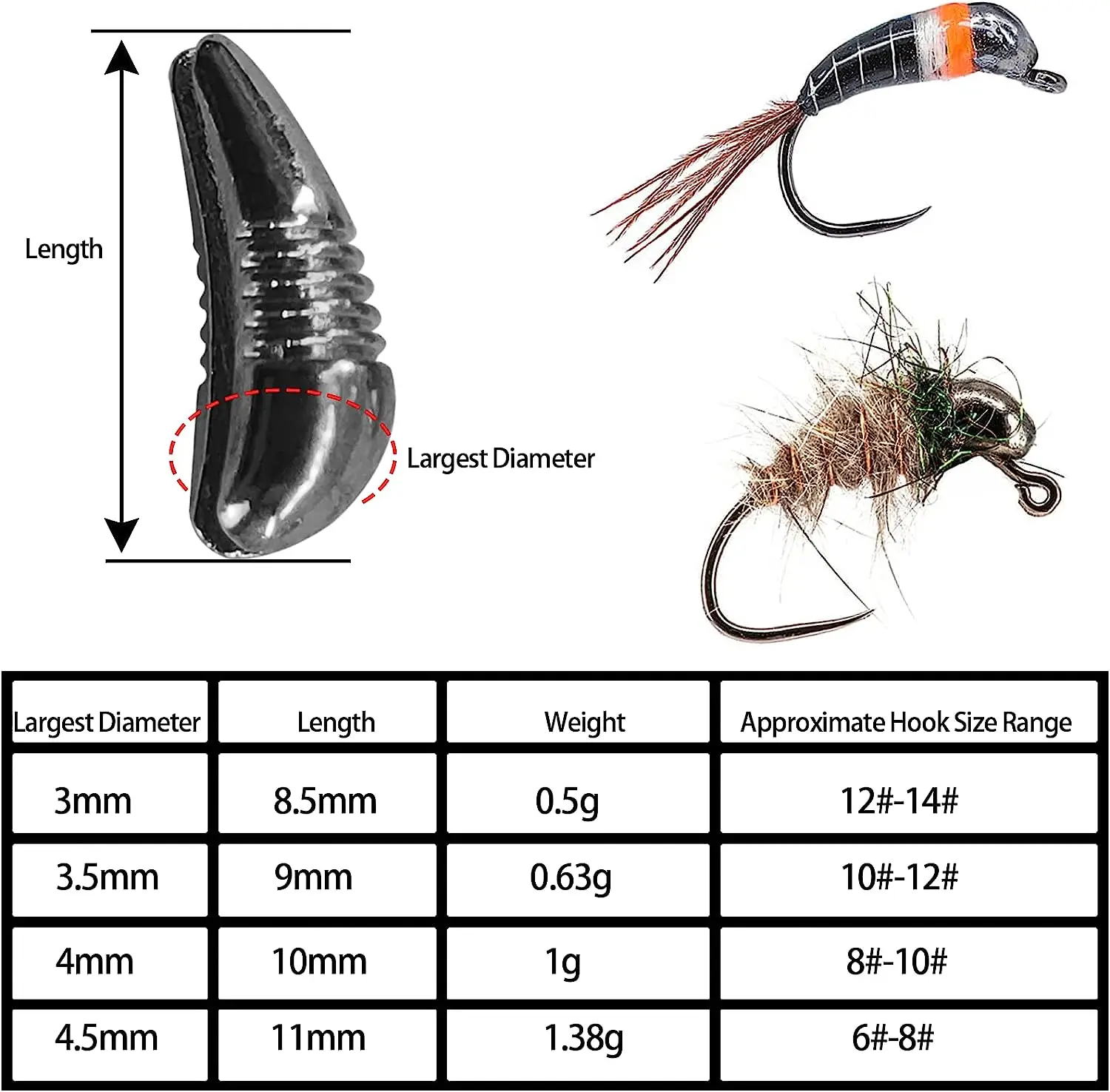 Aventik 25pcs Fly Fishing Tungsten Javi Beads Heavy Nymph Body Jig Hook Back Beads Fly Tying Materials Lure Dry  Accessories