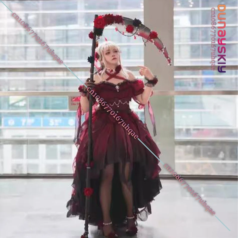 Lolita Red Dress Flower Wedding Dress Cospaly Costumes Y2K Lolita Heavy Industry Trail Puffy Princess Dress Halloween Disguise