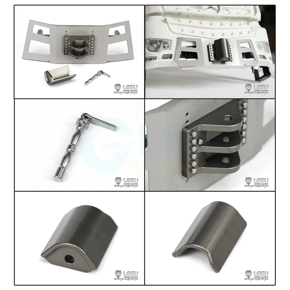 

LESU G-6130 1/14 Scale Truck Mud Bumper Front Hook Upgrade Modification Accessory for Tamiya Engineering 3348 3363 - DIY Kit