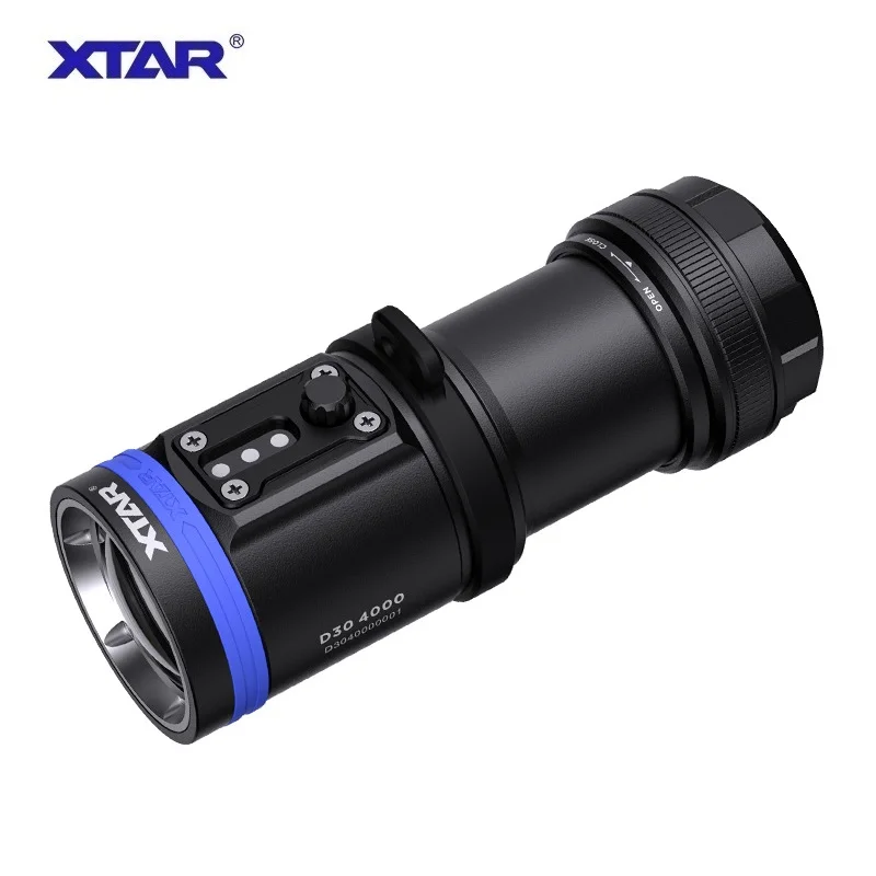 xtar d30 4000 lanterna mergulho luz azul vermelha uv fotografia subaquatica luz de preenchimento 4000lumens 100 m 01