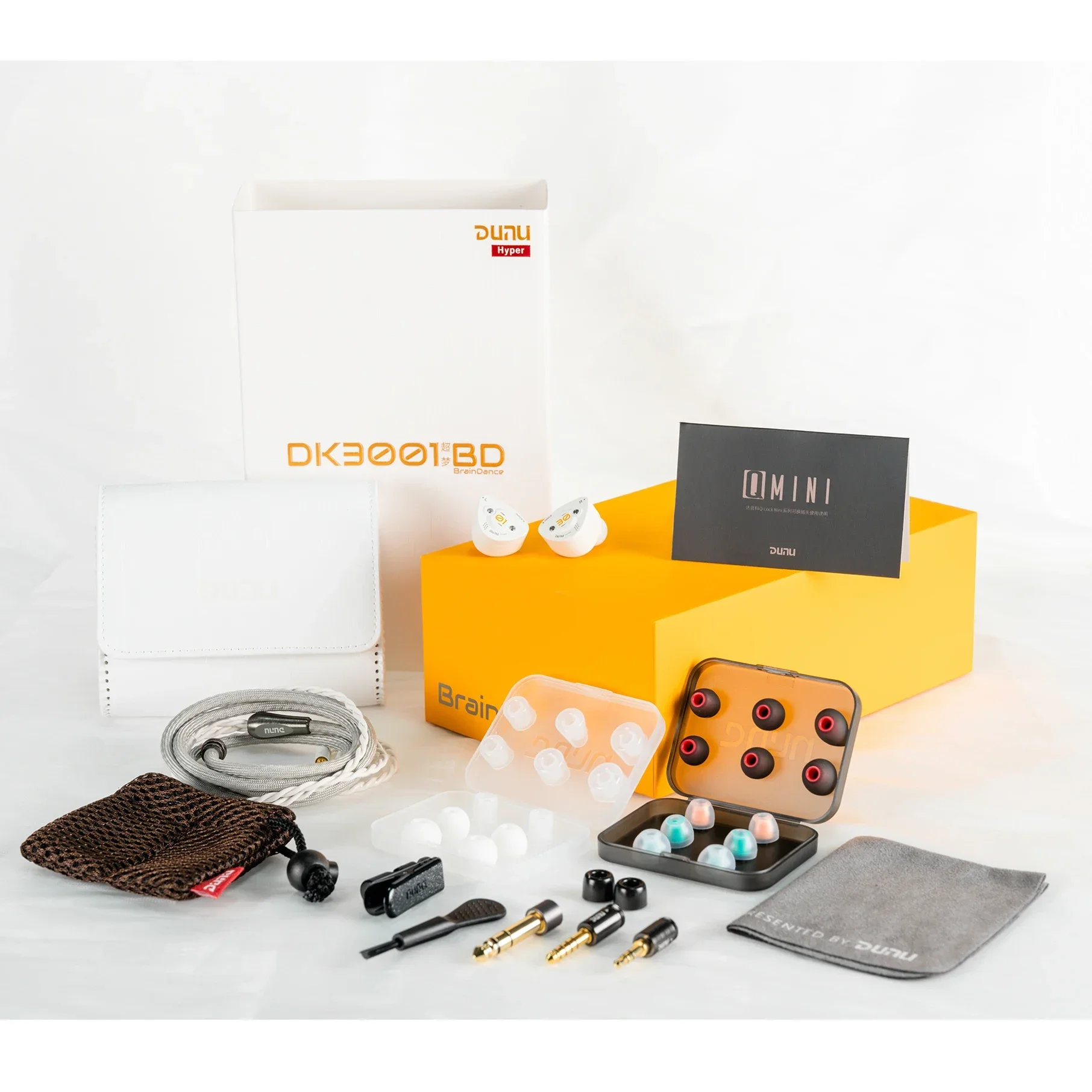 Dunu dk3001bd cérebro dança carro-chefe 9 drivers tribrid fone de ouvido intra-auricular 1dd + 4ba + 4p híbrido glaciar fones de ouvido de áudio de alta resolução dk3001 bd