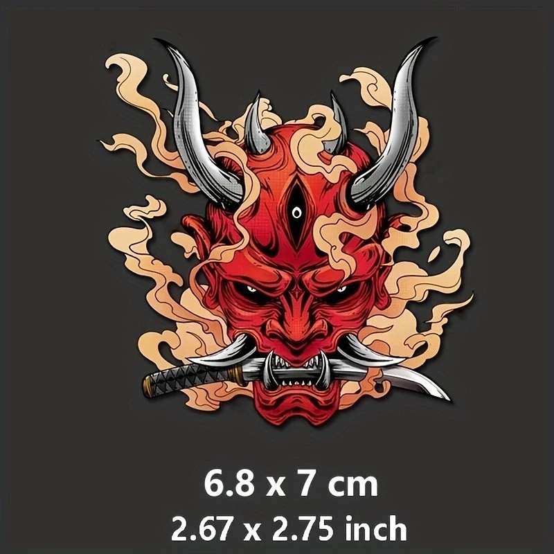 2pcs Hannya Samurai Car Emblem Japan Sticker 3D Metal Badge Motorcycle Moto Styling For Car motorcycle Helmet Bike