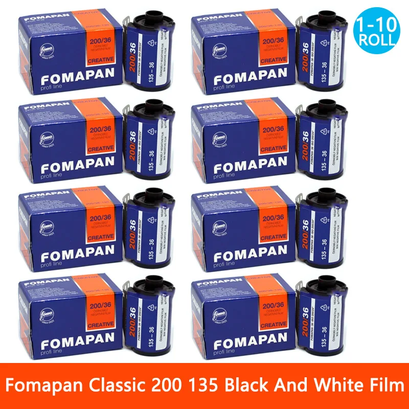 1-10 لفة جديدة Fomapan Classic 200 135 أبيض وأسود 36 التعرض لكل لفة فيلم لكاميرا فيلم Kodak M35/H35/F8/F9/M38 Fujifilm
