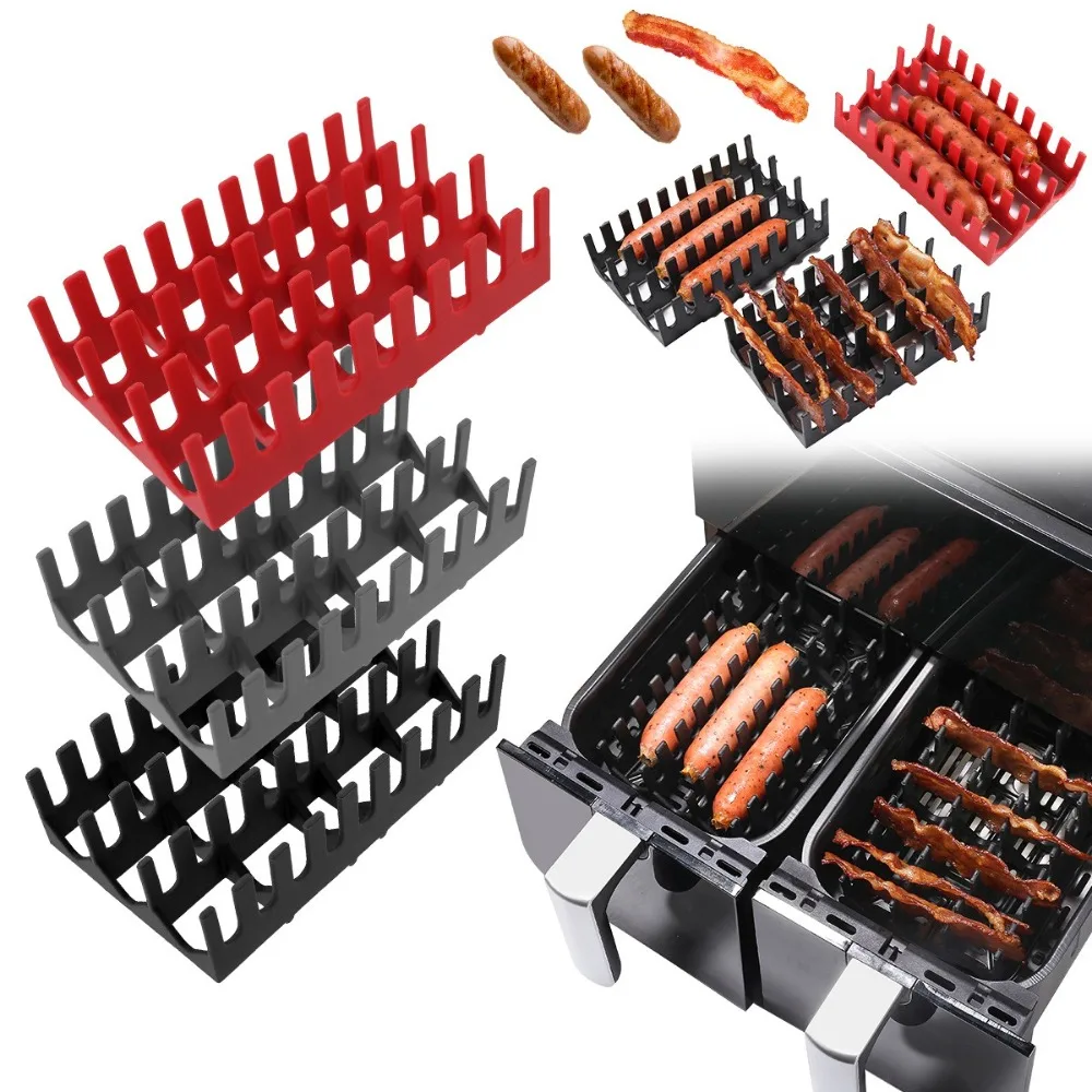 

New Multifunctional Oven-Safe Bacon Grill Heatproof Even Heat Circulation Microwave Tray Cooking Tool Bacon Cooker Kitchen