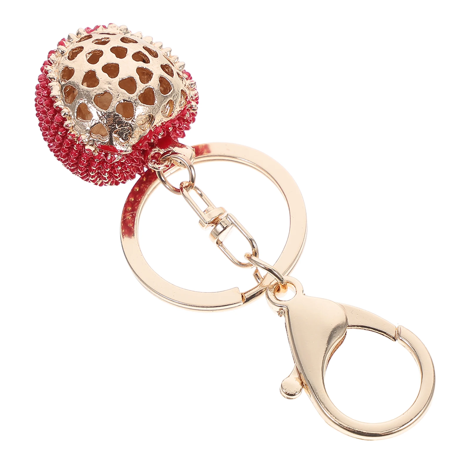 

Lychee Shape Zinc Alloy Rhinestone Fruit Crystal Pendant Bag Rhinestone Sparkle Keychain Charm Hanging Ornament Gift Packaging