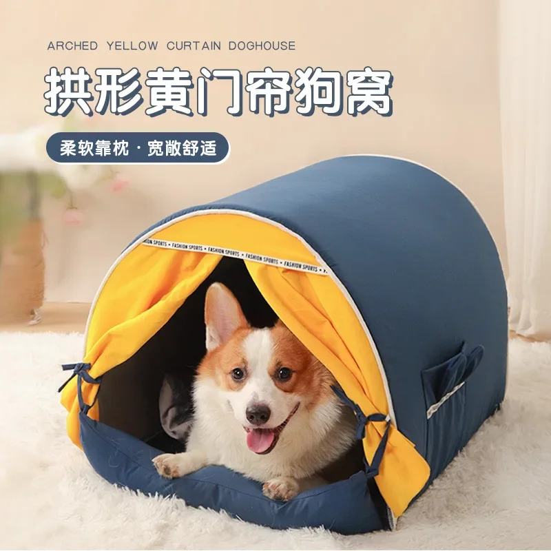 Cat Nest Bed Pet Supplies Winter Warm Small Dog Bed Closed Removable Washable Dog House Tent