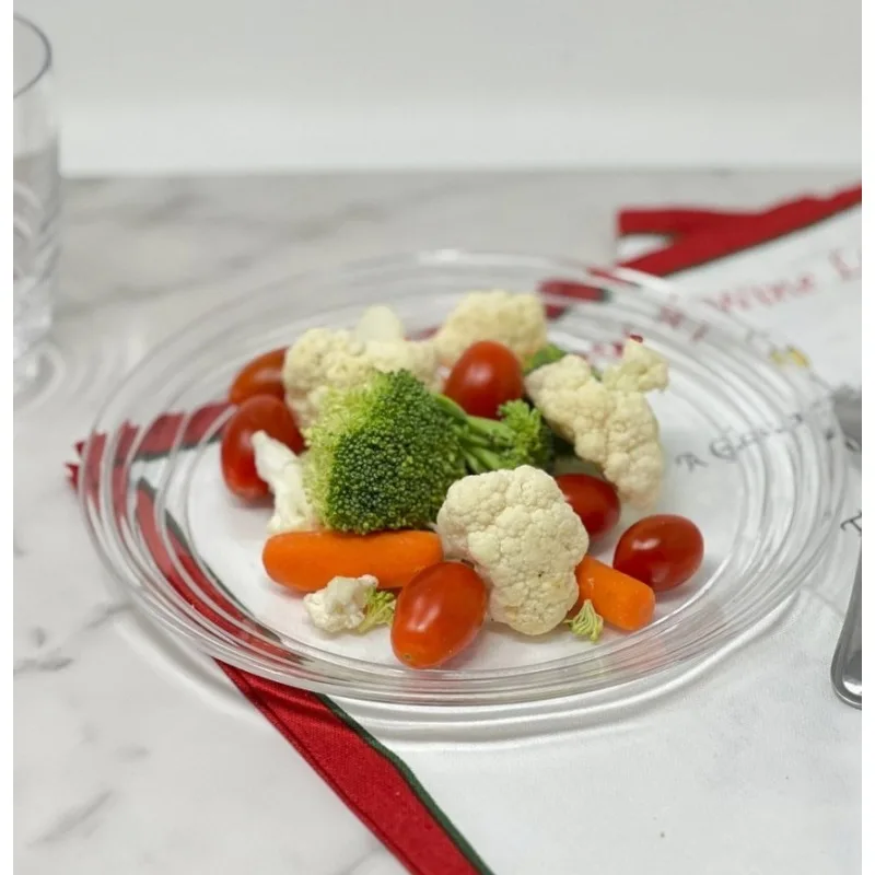 

9 Inch 4Pcs Designer Swirl Plastic Dessert Plates Crystal Clear Dishwasher Safe Kitchen Party Event Wedding Tableware