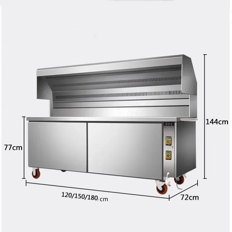 Mercancios para barbacoa y coche sin humo con puestos, mercado nocturno móvil, purificador ambiental, estante para exteriores, estufa de barbacoa comercial